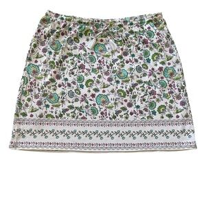J. Jill Floral Skirt Elastic Waist Pockets Pastel Flowers Size Large